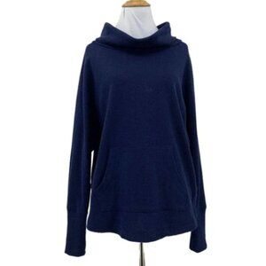 Navy Caslon cowl neck pullover